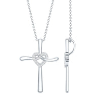 Certified Lab Grown Diamond Catholic Cross Heart Necklace