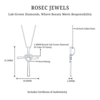 Certified Lab Grown Diamond Catholic Cross Heart Necklace