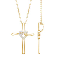 Certified Lab Grown Diamond Catholic Cross Heart Necklace