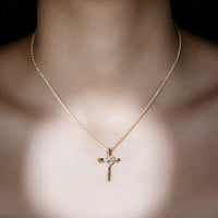 Certified Lab Grown Diamond Catholic Cross Heart Necklace