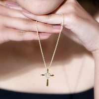 Certified Lab Grown Diamond Catholic Cross Heart Necklace