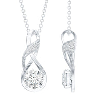 Certified Lab 6 MM Round Diamond Infinity Pendant Necklace