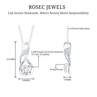 Certified Lab 6 MM Round Diamond Infinity Pendant Necklace