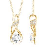 Certified Lab 6 MM Round Diamond Infinity Pendant Necklace