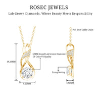 Certified Lab 6 MM Round Diamond Infinity Pendant Necklace