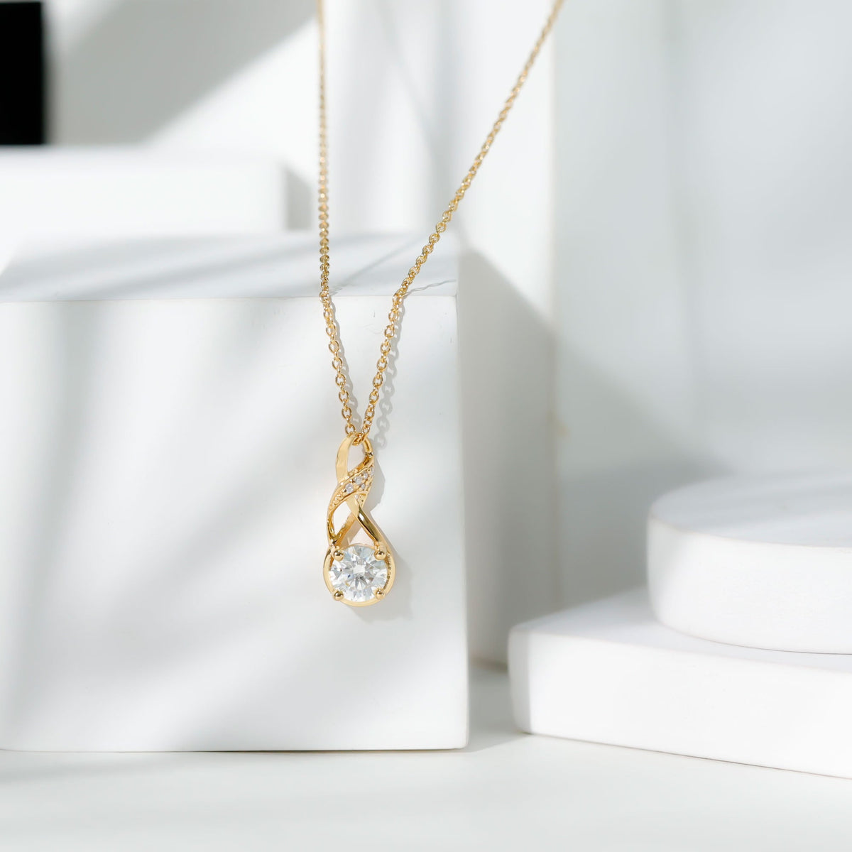 Certified Lab 6 MM Round Diamond Infinity Pendant Necklace