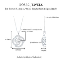 Lab Grown Diamond Prong Set Flower Pendant Necklace