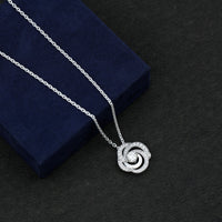 Lab Grown Diamond Prong Set Flower Pendant Necklace