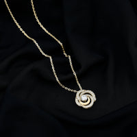 Lab Grown Diamond Prong Set Flower Pendant Necklace