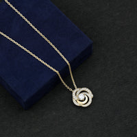 Lab Grown Diamond Prong Set Flower Pendant Necklace