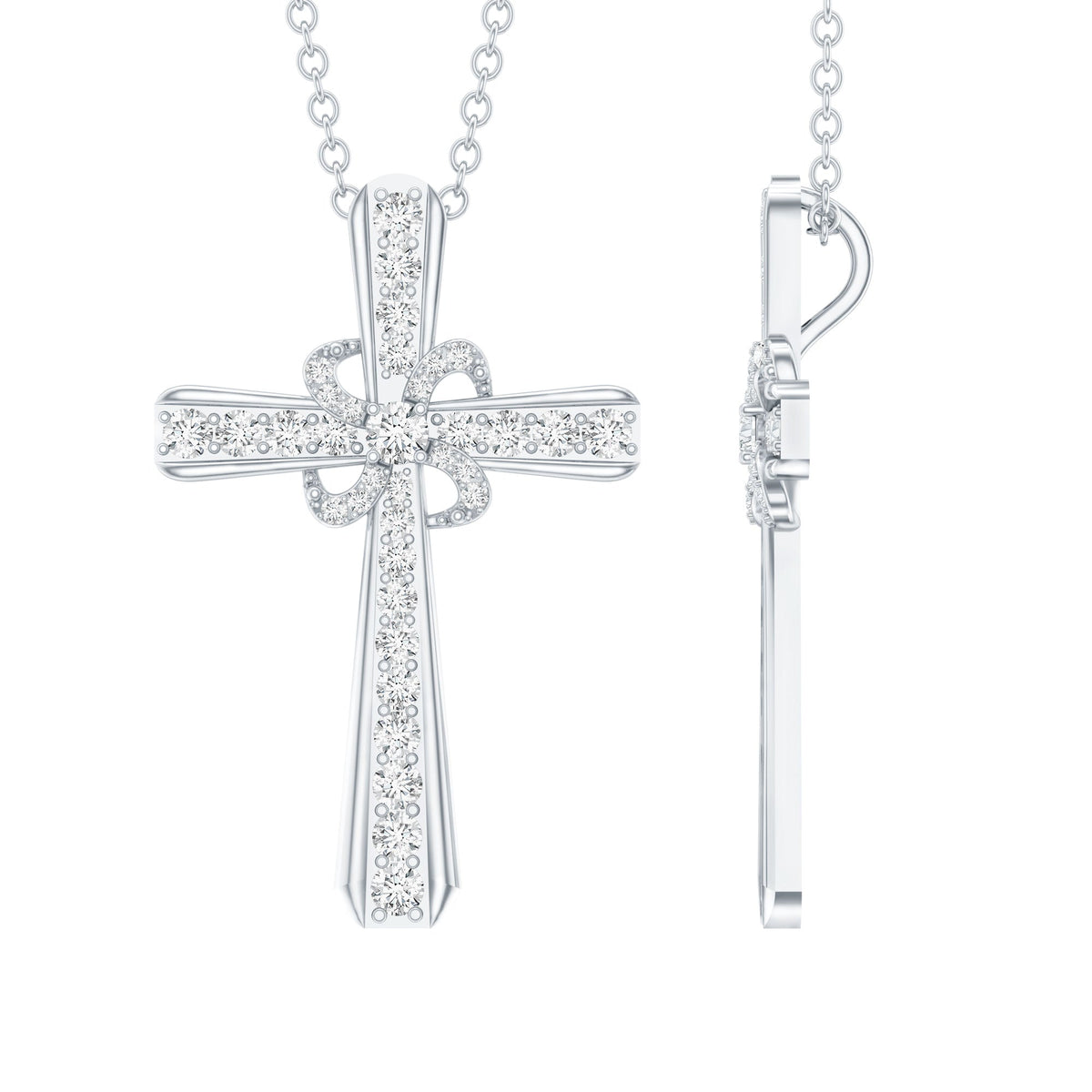 Lab Grown Diamond Catholic Cross Necklace