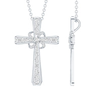 Lab Grown Diamond Catholic Cross Necklace