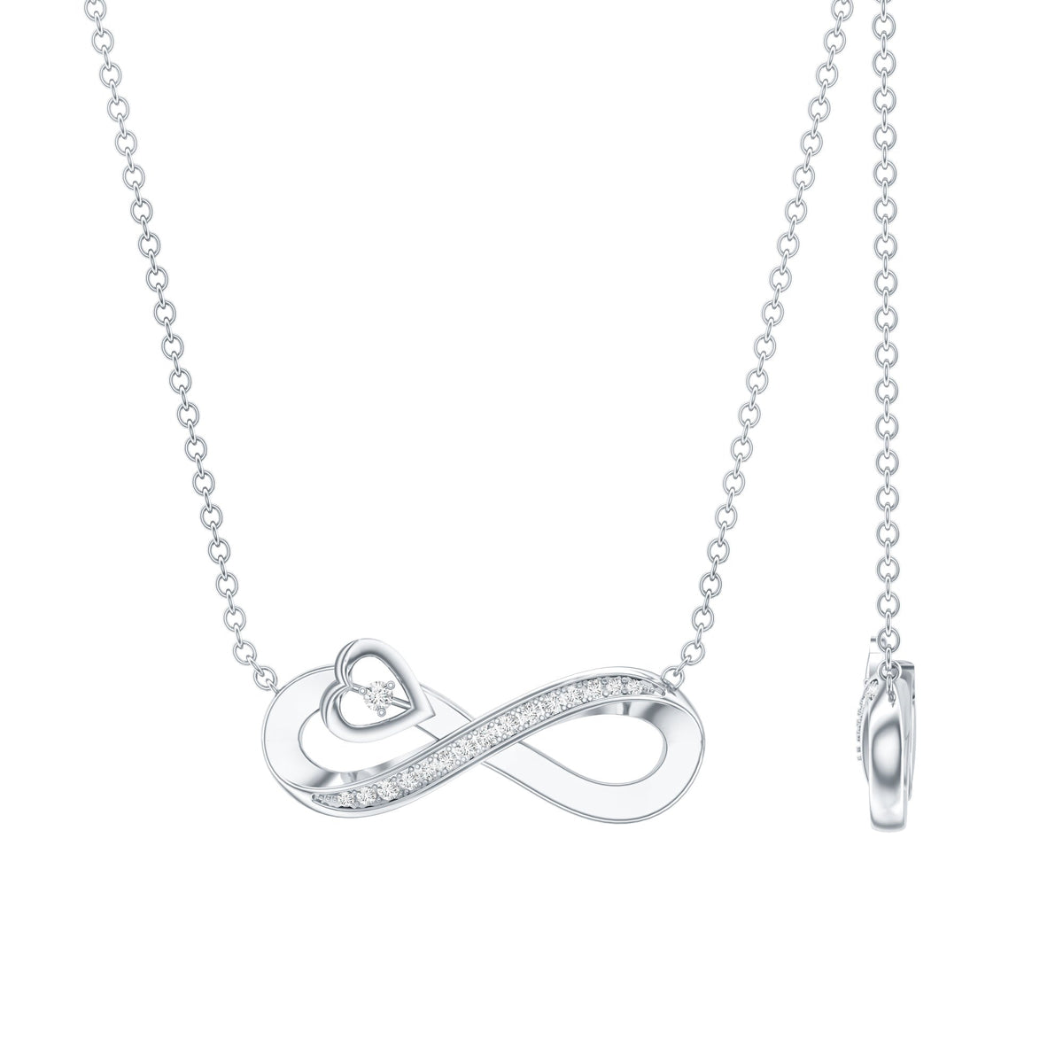 Certified Lab Grown Diamond Infinity Heart Necklace