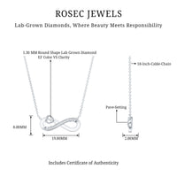 Certified Lab Grown Diamond Infinity Heart Necklace