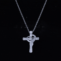 Certified Lab Grown Diamond Heart Cross Necklace