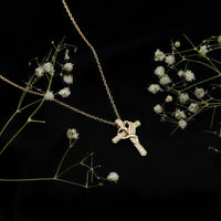 Certified Lab Grown Diamond Heart Cross Necklace