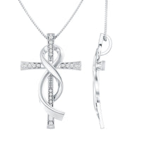 Certified Lab Grown Diamond Accent Cross Infinity Necklace