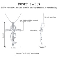 Certified Lab Grown Diamond Accent Cross Infinity Necklace