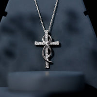 Certified Lab Grown Diamond Accent Cross Infinity Necklace
