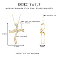 Certified Lab Grown Diamond Catholic Cross Pendant
