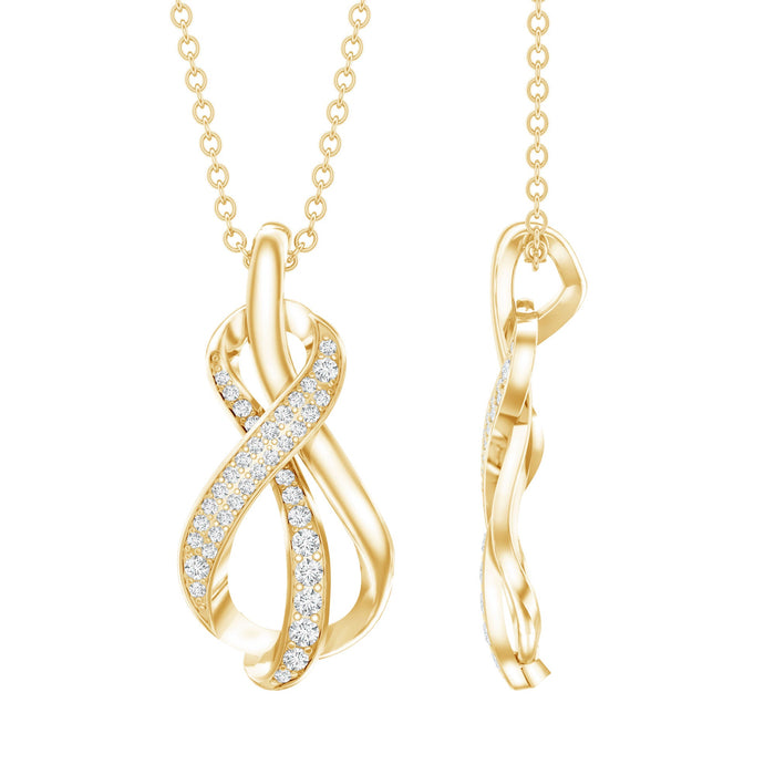 Lab grown diamond infinity loop pendant necklace by Rosec Jewels featuring sparkling diamonds and elegant design.