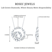 Lab Grown Diamond Pave Set Swirl Pendant Necklace