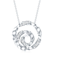 Lab Grown Diamond Pave Set Swirl Pendant Necklace