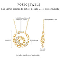 Lab Grown Diamond Pave Set Swirl Pendant Necklace