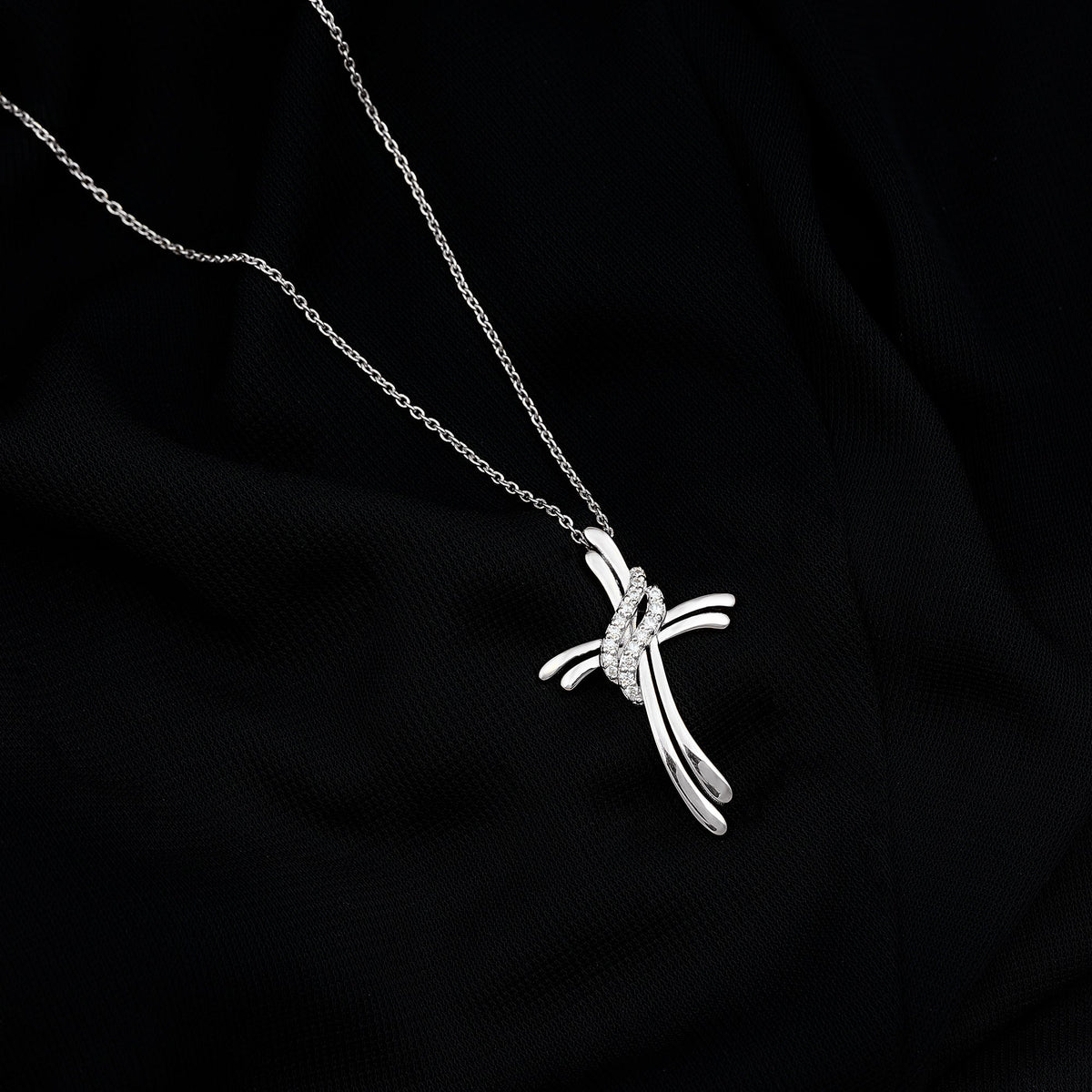 Lab Grown Diamond Designer Catholic Cross Necklace