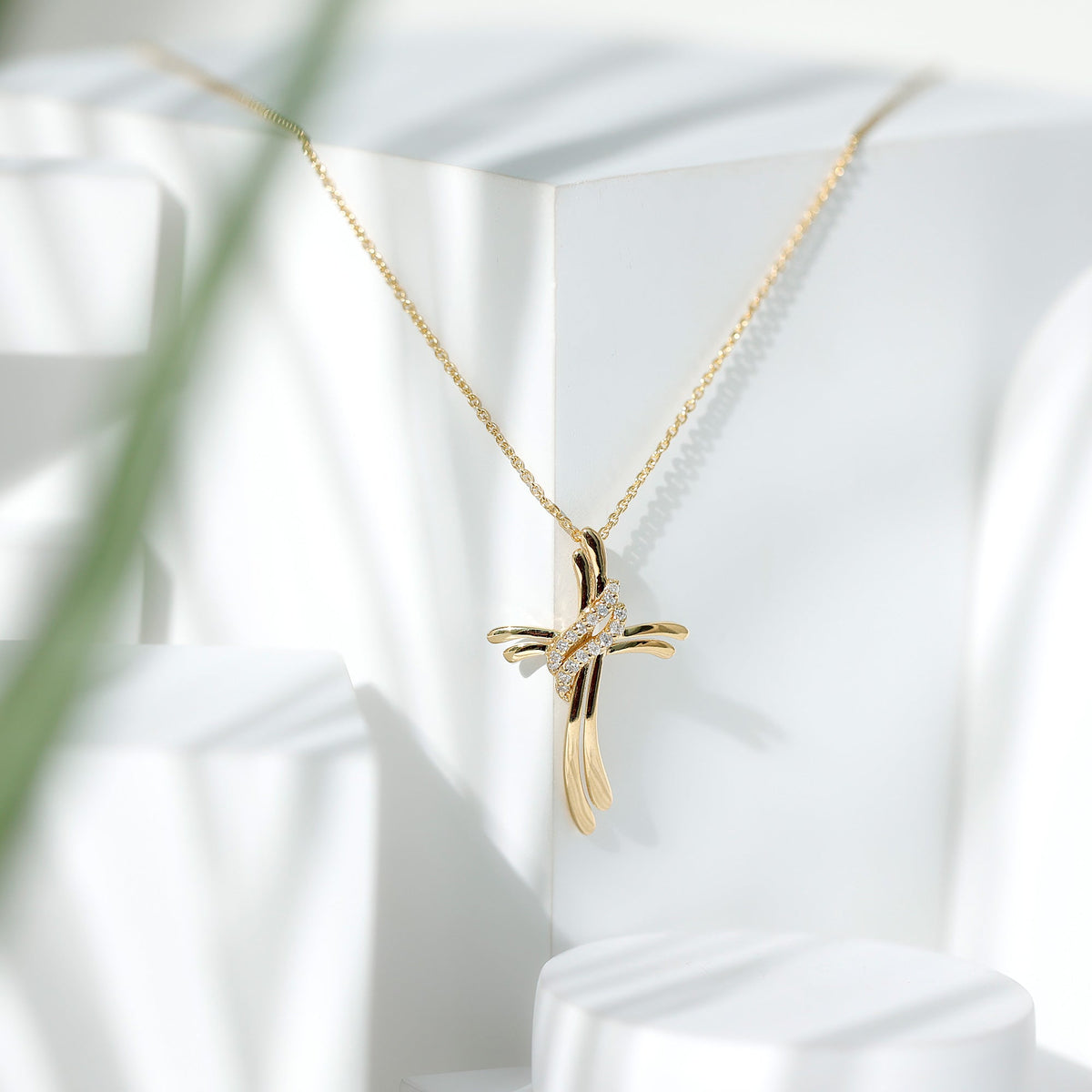 Lab Grown Diamond Designer Catholic Cross Necklace