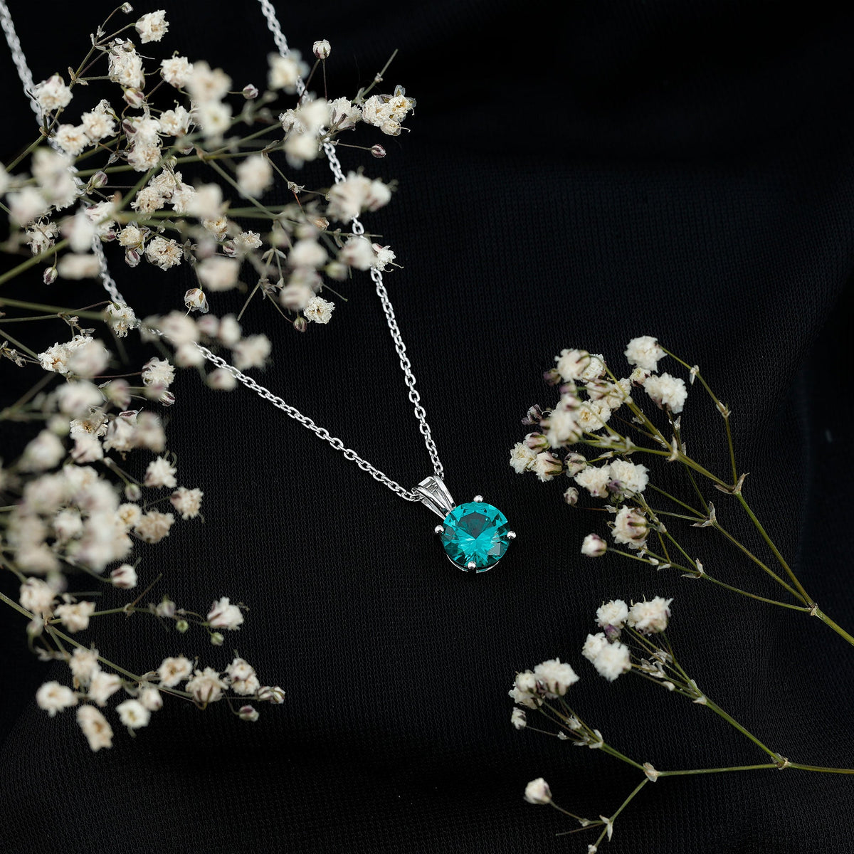AAAA Quality 2 Carat Lab Grown Emerald Pendant Necklace with Chain