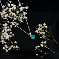 AAAA Quality 2 Carat Lab Grown Emerald Pendant Necklace with Chain