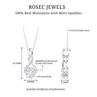1.25 Carat Moissanite Infinity Necklace in Sterling Silver