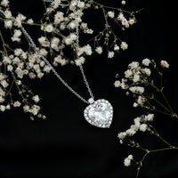 Certified 5.5 Carat Moissanite Heart Necklace with Silver Chain