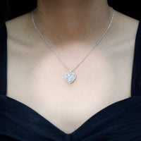 Certified 5.5 Carat Moissanite Heart Necklace with Silver Chain