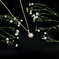 Certified Round Cut Moissanite Snowflakes Necklace for Women