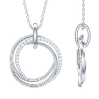 Rosec Jewels Certified Diamond Eternity Circle Pendant necklace for women, featuring sparkling diamond design on a elegant chain