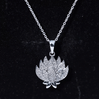 Diamond Designer Lotus Flower Necklace