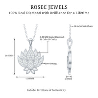 Diamond Designer Lotus Flower Necklace