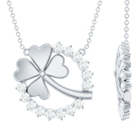 Certified Diamond Lucky 4 Leaf Necklace