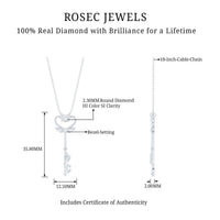 Diamond Key Necklace with Angel Wings