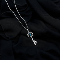 London Blue Topaz and Diamond Vintage Key Necklace