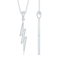 Natural Diamond Lightning Bolt Necklace for Her