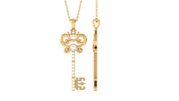 Diamond Vintage Key Pendant Necklace