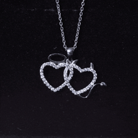 Certified Zircon Angle and Devil Twin Heart Necklace