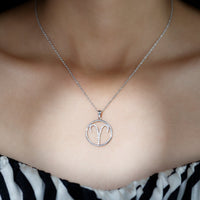 Certified Moissanite Aries Zodiac Sign Pendant Necklace