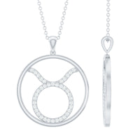 Certified Moissanite Taurus Zodiac Sign Pendant Necklace