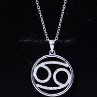Certified Moissanite Cancer Zodiac Sign Necklace