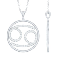 Certified Moissanite Cancer Zodiac Sign Necklace