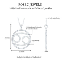 Certified Moissanite Cancer Zodiac Sign Necklace